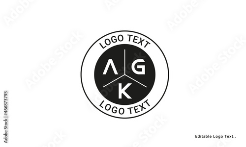Vintage Retro AGK Letters Logo Vector Stamp 