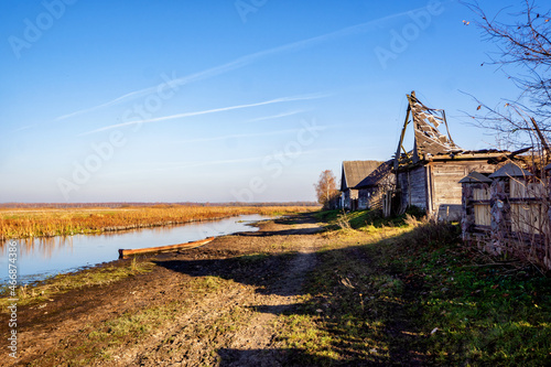 Wieś Jagłowo nad Biebrzą, Biebrzański Park Narodowy. Podlasie, Polska