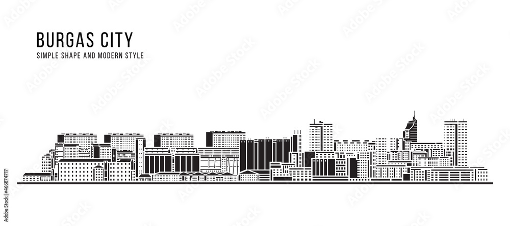 Cityscape Building Abstract Simple shape and modern style art Vector design - Burgas city Cityscape Building Abstract Simple shape and modern style art Vector design - Burgas city