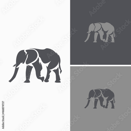 gray elephant logo with flat color. vector logo is editable and perfect for symbols