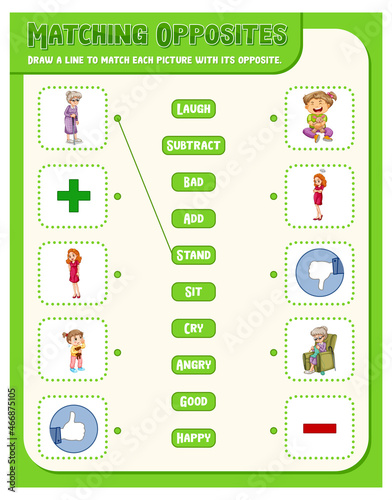 Matching words to pictures worksheet template