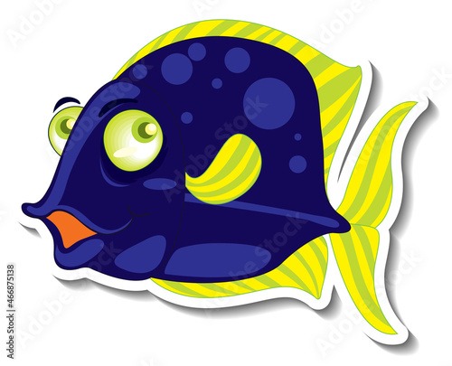 Cute fish sea animal cartoon sticker
