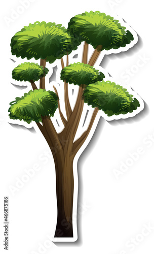 Tree sticker isolated on white background