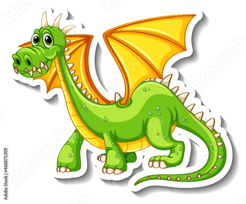 Fantasy dragon cartoon character sticker © GraphicsRF
