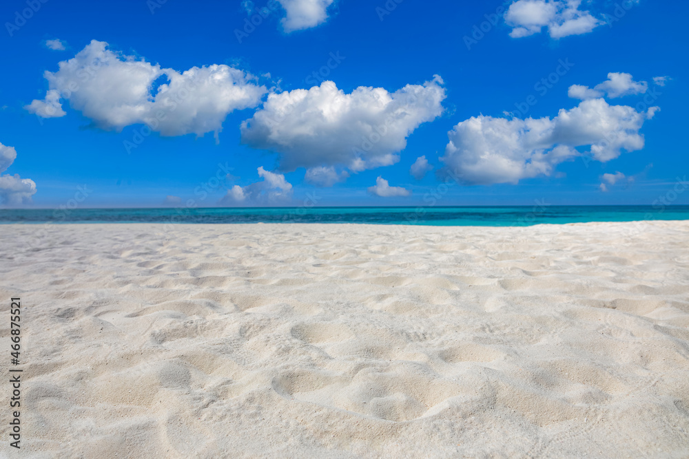 Closeup sea sand beach. Panoramic beach landscape. Inspire tropical beach freedom seascape horizon. Happy blue sky calmness tranquil relax sunlight summer seaside mood. Vacation travel holiday banner Closeup sea sand beach. Panoramic beach landscape. Inspire tropical beach freedom seascape horizon. Happy blue sky calmness tranquil relax sunlight summer seaside mood. Vacation travel holiday banner