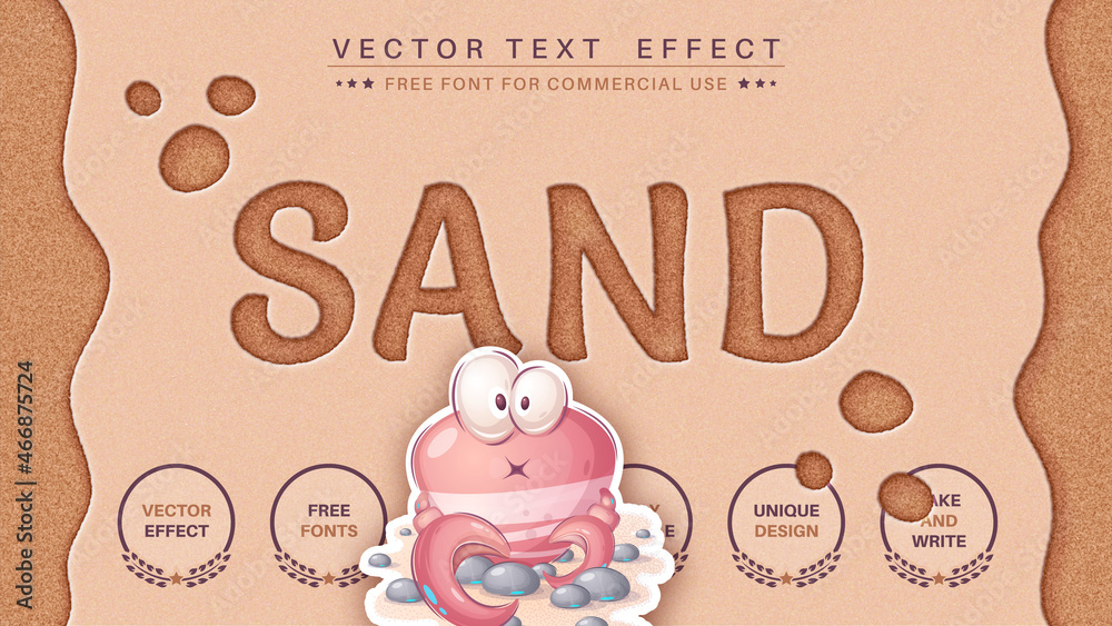 Sand Beach - Editable Text Effect, Font Style
