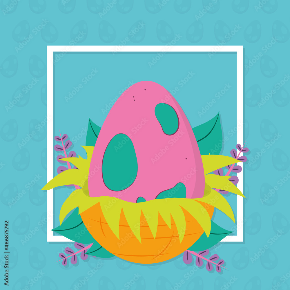 Fototapeta premium dinosaur egg in the nest