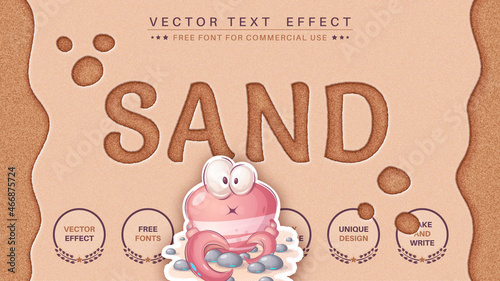Sand Beach - Editable Text Effect, Font Style