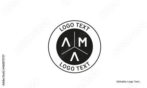 Vintage Retro AMA Letters Logo Vector Stamp 