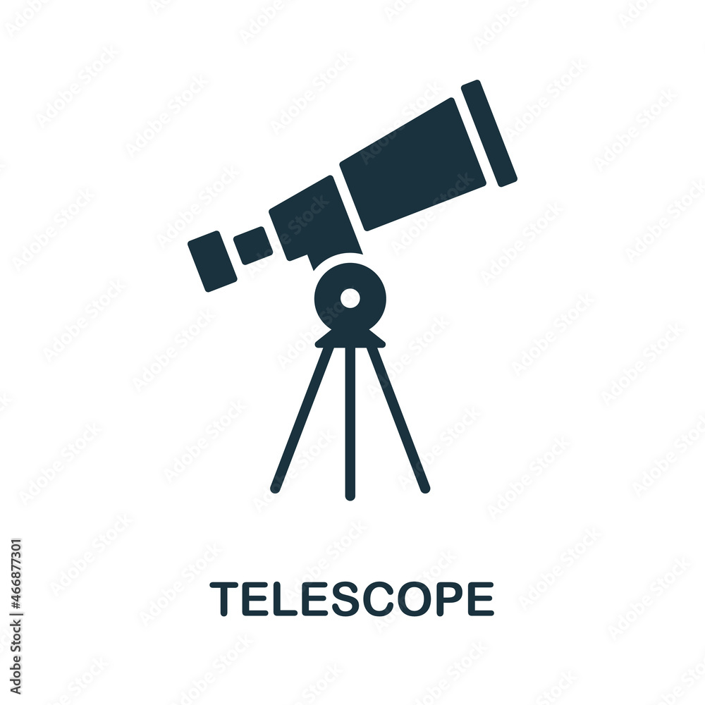Telescope icon. Monochrome sign from space collection. Creative Telescope icon illustration for web design, infographics and more Telescope icon. Monochrome sign from space collection. Creative Telescope icon illustration for web design, infographics and more