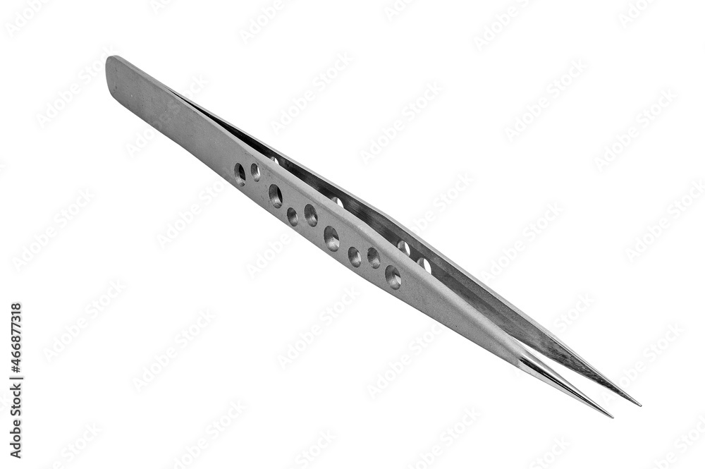 Cosmetic tweezer for eyelashes. Isolated on white background Cosmetic tweezer for eyelashes. Isolated on white background