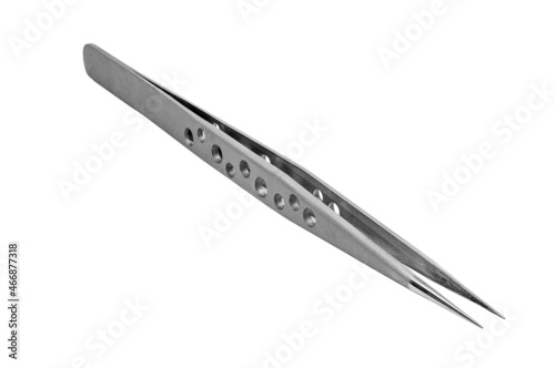 Cosmetic tweezer for eyelashes. Isolated on white background