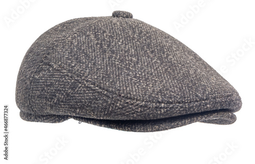 Men's cap, headdress. Isolated on white background