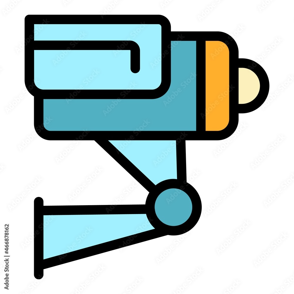 Security street camera icon. Outline security street camera vector icon color flat isolated Security street camera icon. Outline security street camera vector icon color flat isolated