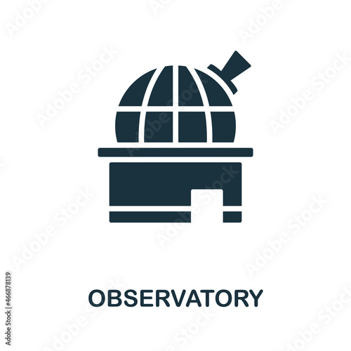 Observatory icon. Monochrome sign from space collection. Creative Observatory icon illustration for web design, infographics and more
