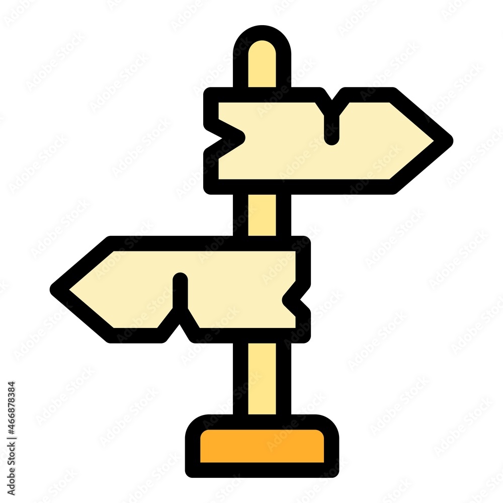 Travel pillar guide icon. Outline travel pillar guide vector icon color flat isolated Travel pillar guide icon. Outline travel pillar guide vector icon color flat isolated