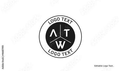 Vintage Retro ATW Letters Logo Vector Stamp 