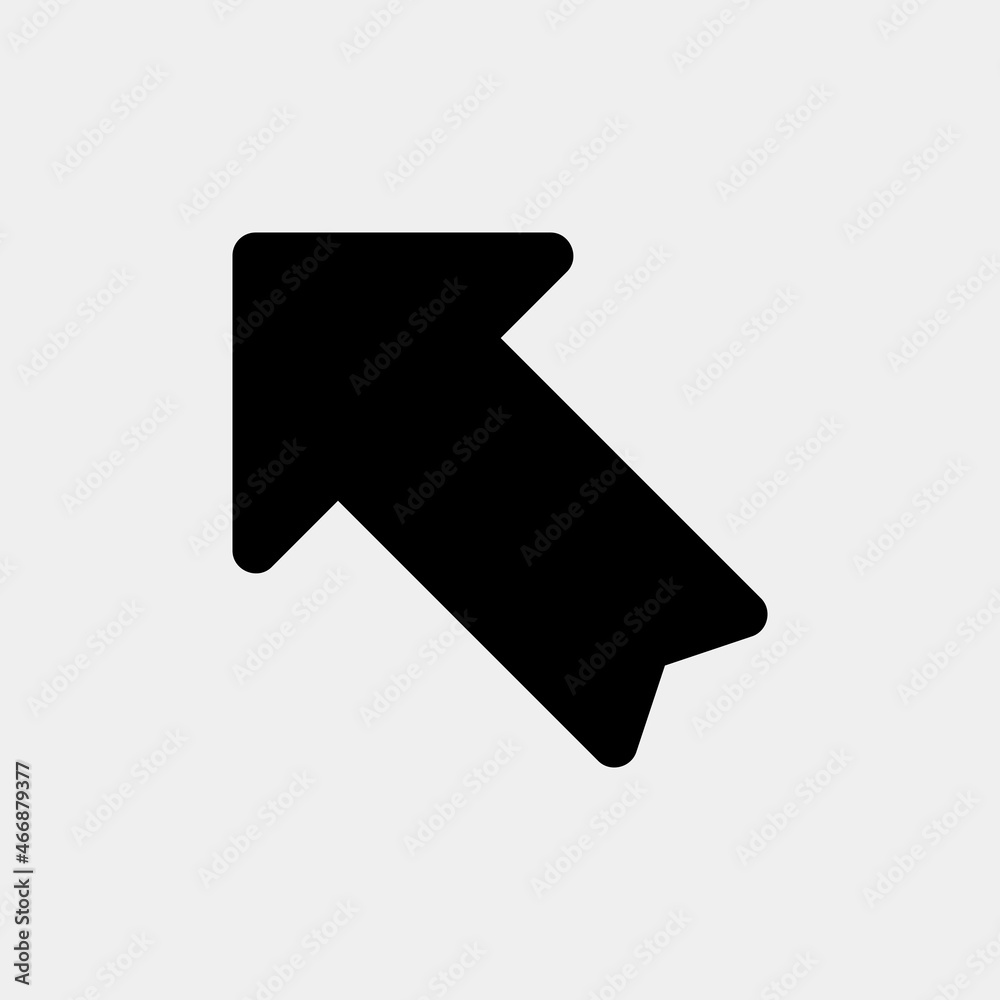 Up left arrow icon vector illustration in solid style, use for website mobile app presentation Up left arrow icon vector illustration in solid style, use for website mobile app presentation
