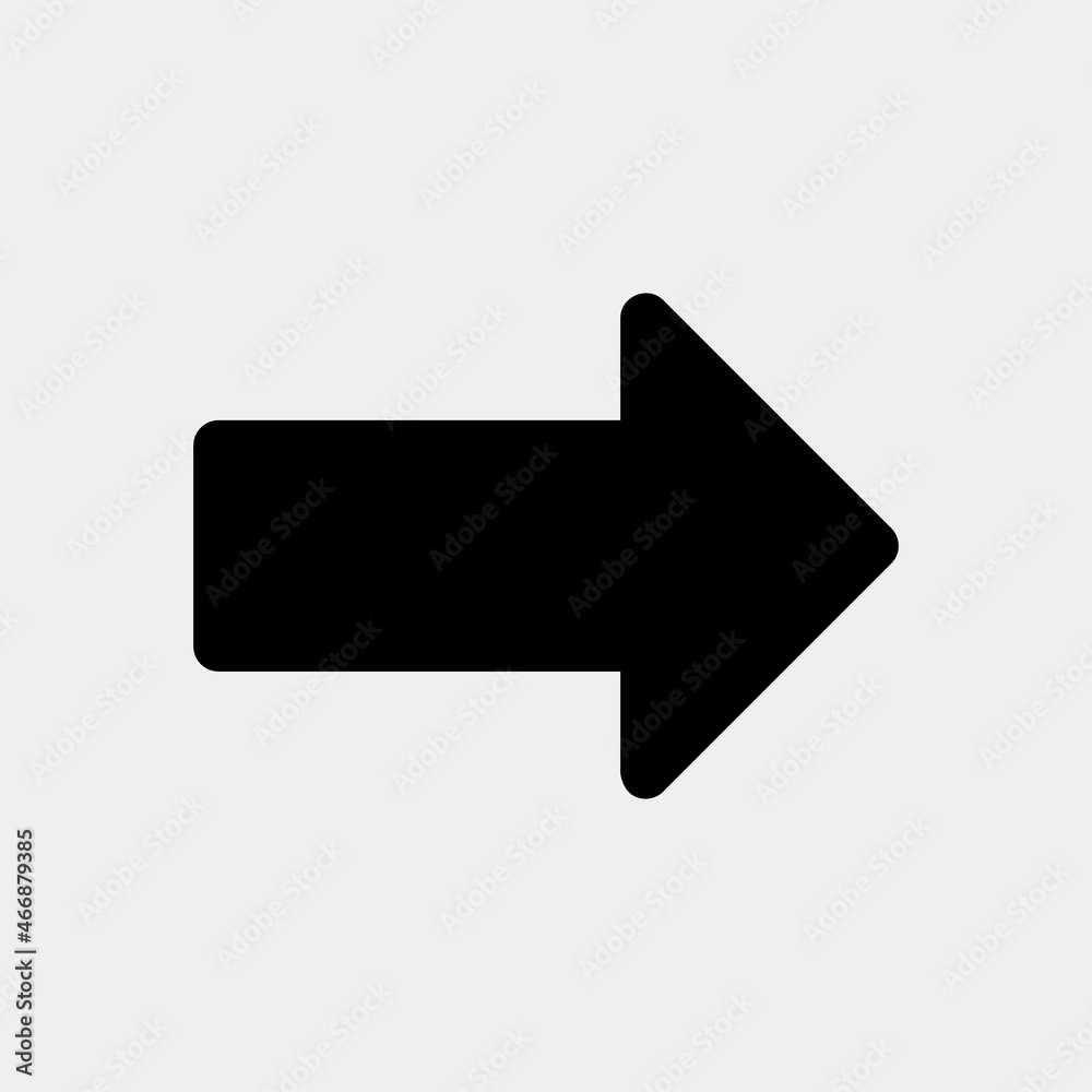 Right arrow icon vector illustration in solid style, use for website mobile app presentation Right arrow icon vector illustration in solid style, use for website mobile app presentation
