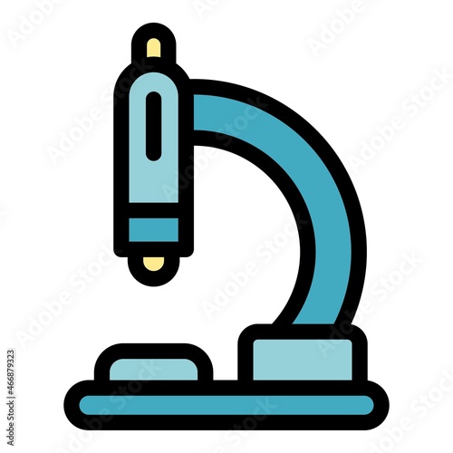 Nursing microscope icon. Outline nursing microscope vector icon color flat isolated