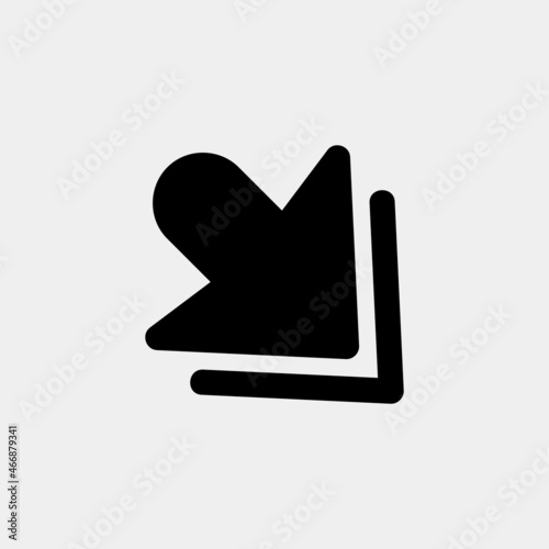 Down right arrow icon vector illustration in solid style, use for website mobile app presentation