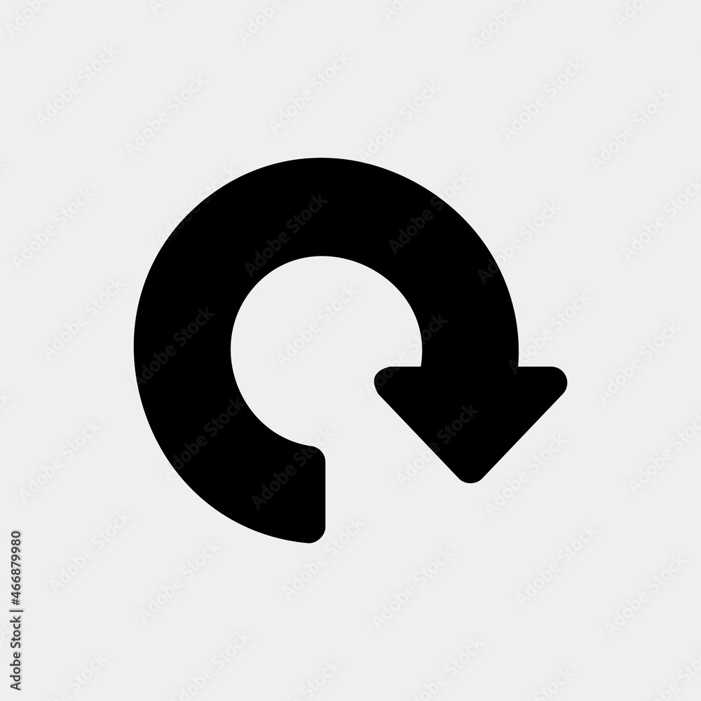 Redo arrow icon vector illustration in solid style, use for website mobile app presentation Redo arrow icon vector illustration in solid style, use for website mobile app presentation