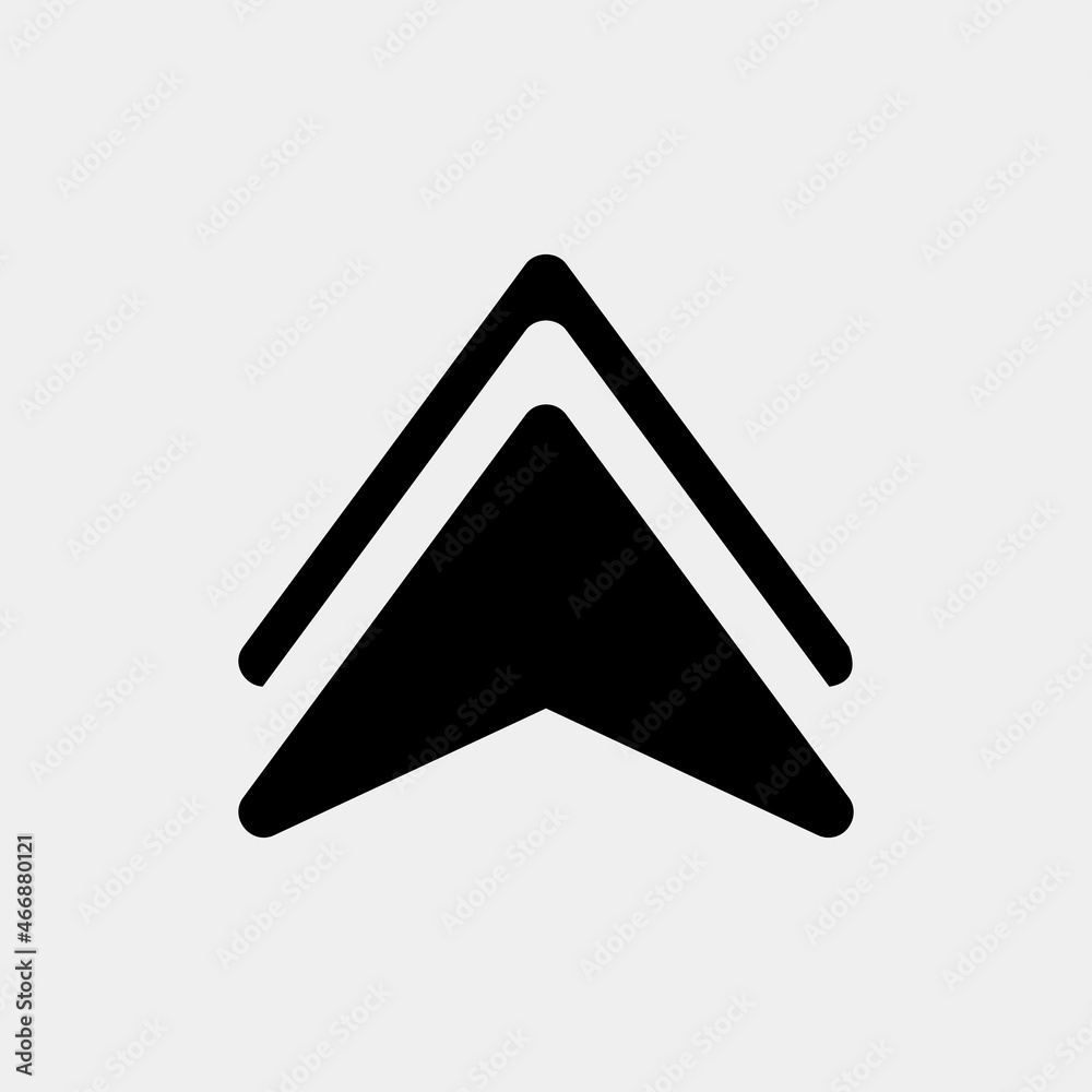 Up arrow icon vector illustration in solid style, use for website mobile app presentation Up arrow icon vector illustration in solid style, use for website mobile app presentation