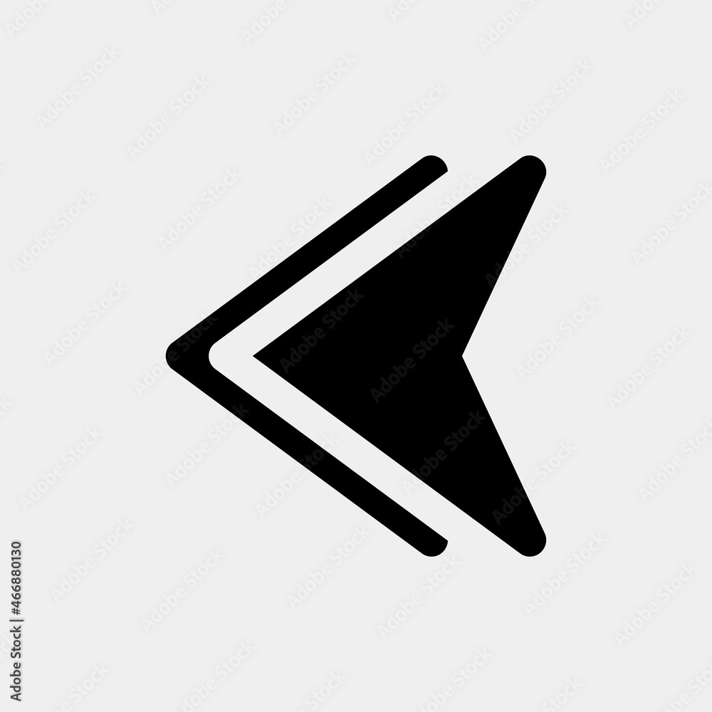Left arrow icon vector illustration in solid style, use for website mobile app presentation Left arrow icon vector illustration in solid style, use for website mobile app presentation