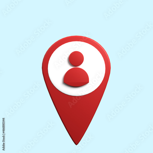 Free Download 3d illustration of location map icon concept pin with people icon - GFXLoad