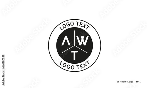 Vintage Retro AWT Letters Logo Vector Stamp 