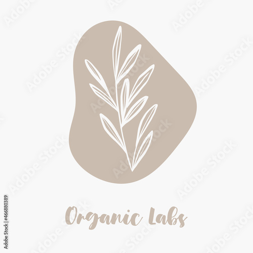 Delicate hand drawn organic logos and icons for ecological, farm food market, healthy life and local food restaurants or organic cosmetics labels.