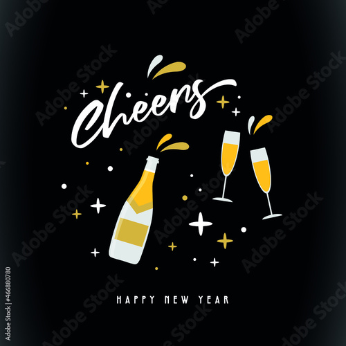 Happy New Year- 2020 . Banner with greeting background design, New Year, social media promotional content. Vector illustration