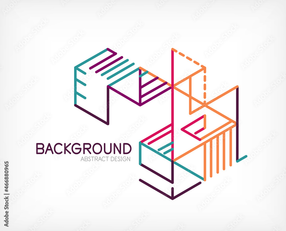 Abstract background. Color lines on white background. Linear abstract composition. Techno or business concept for wallpaper, banner, background, landing page Abstract background. Color lines on white background. Linear abstract composition. Techno or business concept for wallpaper, banner, background, landing page