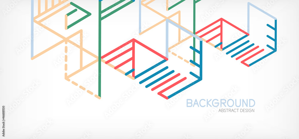 Abstract background. Color lines on white background. Linear abstract composition. Techno or business concept for wallpaper, banner, background, landing page Abstract background. Color lines on white background. Linear abstract composition. Techno or business concept for wallpaper, banner, background, landing page