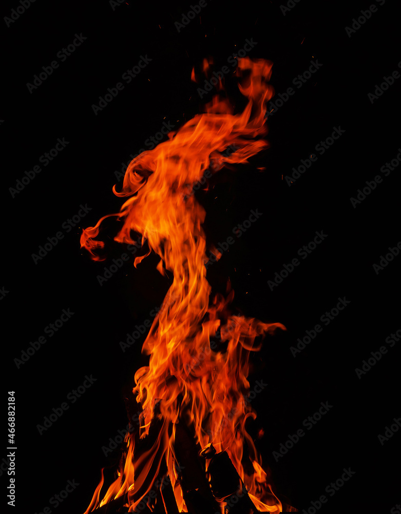 Fototapeta premium fire on black background