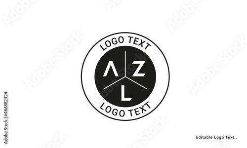 Vintage Retro AZL Letters Logo Vector Stamp	 photo