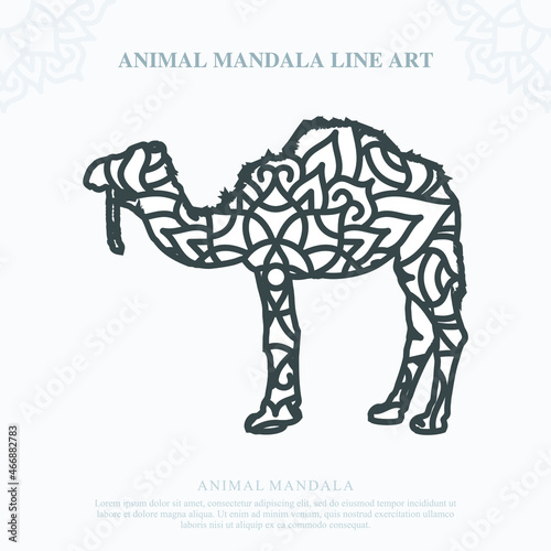 Animal Mandala. Vintage decorative elements. Oriental pattern  vector illustration.