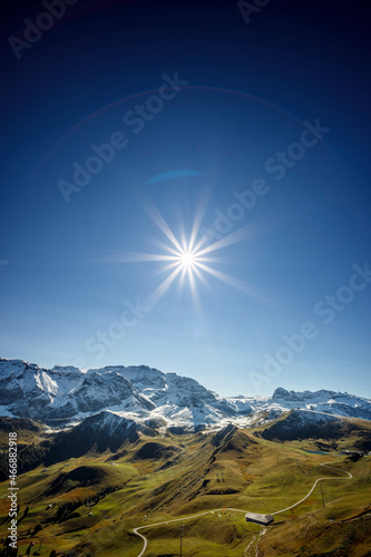 Blick auf die Schweizer Alpen in Adelboden