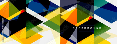Color triangles composition, geometric abstract background. Techno or business concept, pattern for wallpaper, banner, background, landing page