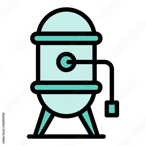Water reservoir icon. Outline water reservoir vector icon color flat isolated