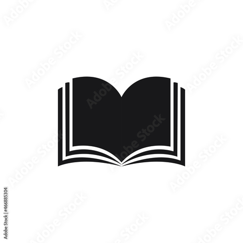 Open book icon flat design isolated vector illustration.