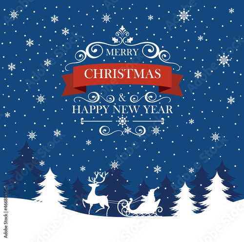 Santa Sleigh And Reindeer