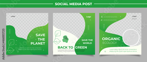 Organic go green banner template