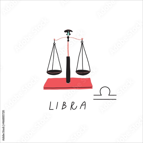 Libra zodiac sign icon. Stylized vector illustration