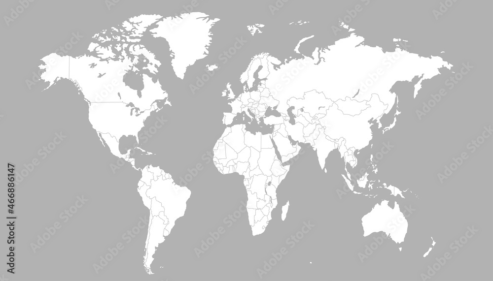 Obraz premium World map. Color vector modern. Silhouette map.