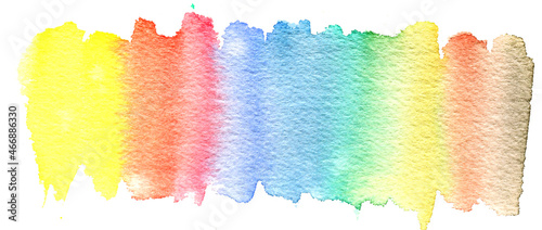 watercolor hand drawn rainbow splash, colorfool sketch, isolated photo