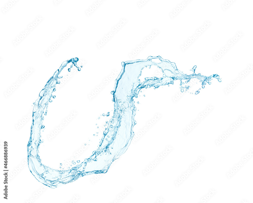 Obraz premium blue water splash isolated on white background