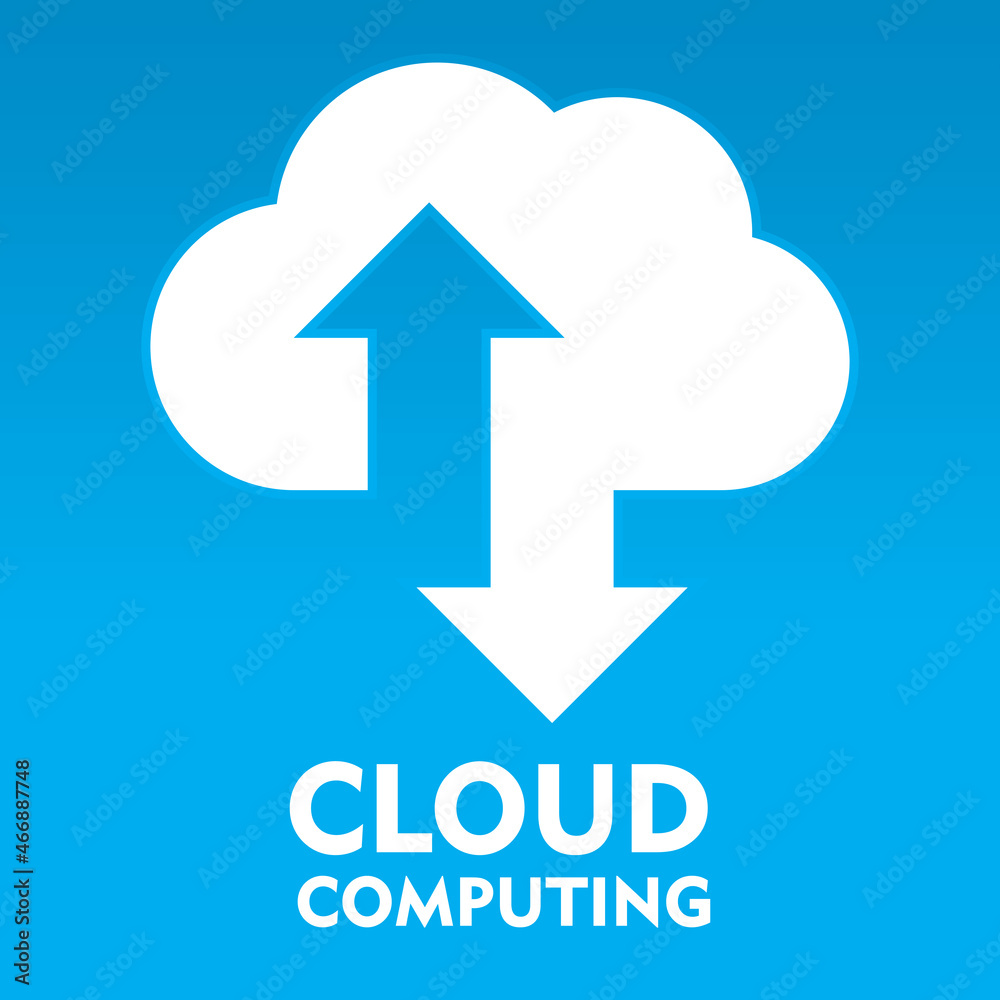 Cloud computing upload and download icon vector Cloud computing upload and download icon vector