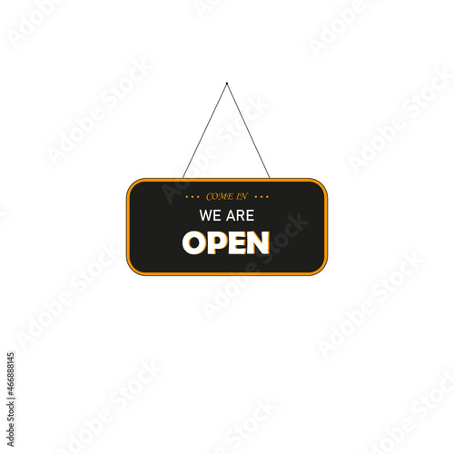 we are open sign. grand reopening corona quarantine. business welcome back.