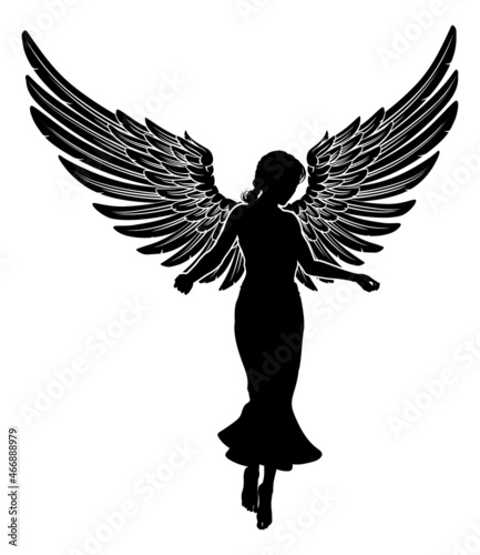 Angel Woman With Wings Silhouette